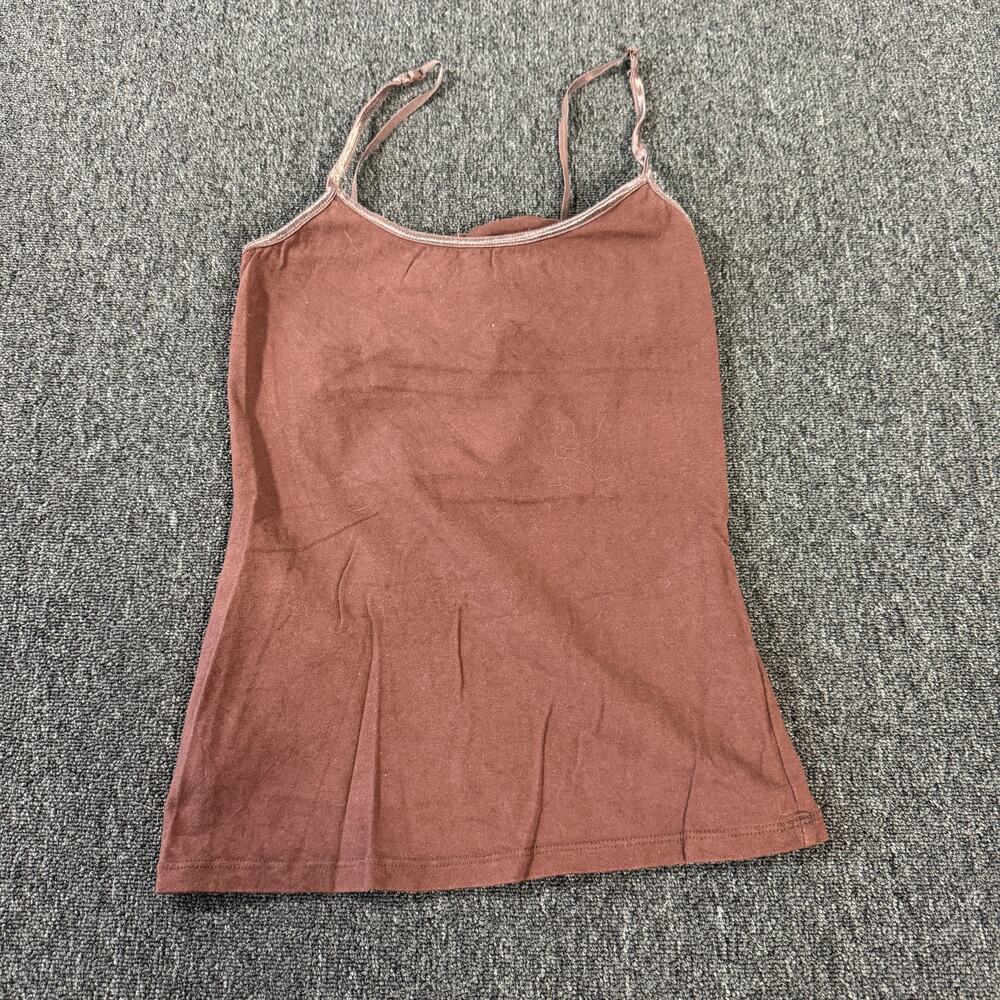 Vintage Y2k Brown Basic Longline Layered Spaghetti Strap Cami Tank Top Xs